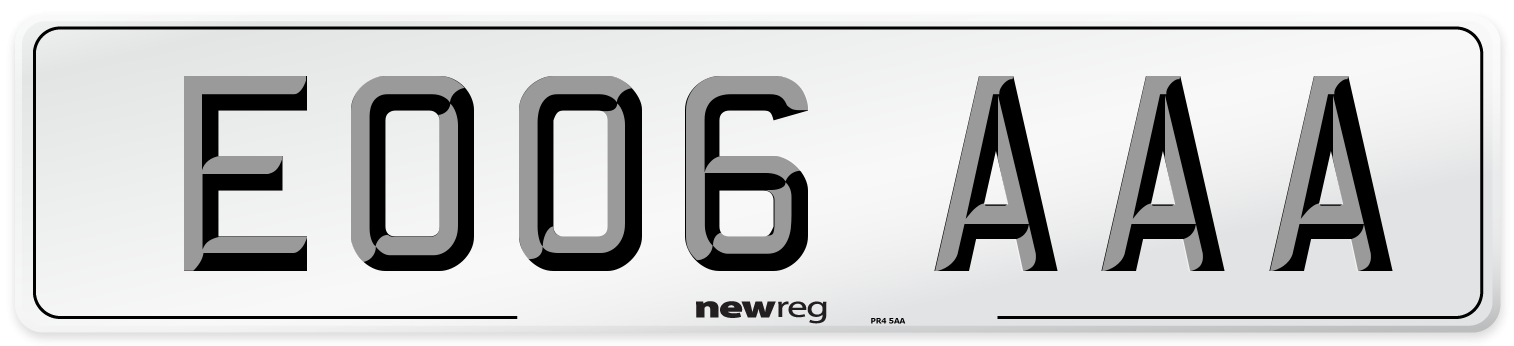 EO06 AAA Number Plate from New Reg